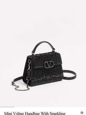 Valentino Mini Vsling Handbag With Sparkling Embroidery
